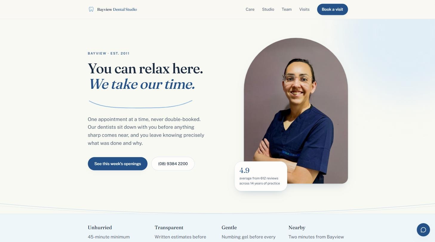 Bayview Dental Studio — Homepage